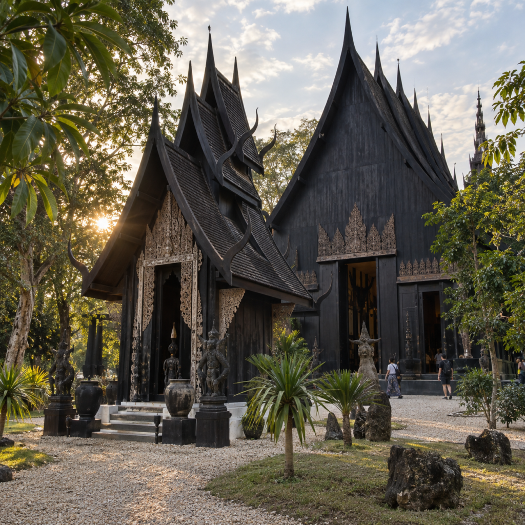 Este circuito exclusivo comprime en seis noches lo esencial de Bangkok y del norte tailandés, con vuelo regular en lugar de directo, lo que amplía las fechas de salida a los lunes y miércoles durante todo el año. Empieza con tres noches en la capital: los templos de Wat Traimit, Wat Po y Wat Benchamabophit, y un día libre para quien prefiera explorar por su cuenta. El vuelo interno a Chiang Rai abre la segunda mitad del viaje. Allí, el Triángulo de Oro se recorre en lancha por el Mekong, con entrada en aguas de Myanmar y Laos, museo del Opio y la Casa Negra, un proyecto arquitectónico que rompe con cualquier idea previa de museo tailandés. El templo Azul cierra la jornada antes de seguir por carretera hacia Chiang Mai, parando en el templo Blanco de Wat Rong Khun. En Chiang Mai, el templo Doi Suthep corona una colina a más de mil metros, y el centro de artesanías reúne a plateros, tejedoras de seda y talladores de madera trabajando a la vista. El último día completo está dedicado a Eco Valley, un santuario de elefantes centrado en su bienestar: preparación de su comida, elaboración de papel con su estiércol y un baño compartido bajo una pequeña cascada, además de una visita al poblado de las mujeres jirafa. Con guía de habla hispana durante todo el recorrido, atención 24 horas por WhatsApp y tarjeta Sim incluida (previo envío de los pasaportes con un mes de antelación), es el circuito exclusivo más compacto del norte para quien no dispone de una semana completa. Información general Salidas: Lunes y miércoles. Ruta: 3n Bangkok, 1n Chiang Rai, 2n Chiang Mai. Categoría hotelera: A elección del cliente. Régimen: Según programa. Importante: EXCLUSIVO TAIKO. Itinerario día a día <div class="pp_accordion_close has_icon"><h3><a href="#">"Día</a></h3><div><p> Salida en vuelo regular con destino Bangkok. Noche a bordo. </p></div></div> <div class="pp_accordion_close has_icon"><h3><a href="#">"Día</a></h3><div><p> Llegada al aeropuerto internacional de Bangkok. Traslado al hotel y alojamiento (check-in desde las 14:00h). Resto del día libre. </p></div></div> <div class="pp_accordion_close has_icon"><h3><a href="#">"Día</a></h3><div><p> Desayuno. Recorrido por las calles principales de Bangkok y su parte antigua: templo del Buda de Oro (Wat Traimit), templo del Buda Reclinado (Wat Po) y templo de mármol (Wat Benchamabophit). Regreso al hotel. Alojamiento. </p></div></div> <div class="pp_accordion_close has_icon"><h3><a href="#">"Día</a></h3><div><p> Desayuno. Día libre para disfrutar de la ciudad, con posibilidad de excursiones opcionales. </p></div></div> <div class="pp_accordion_close has_icon"><h3><a href="#">"Día</a></h3><div><p> Desayuno y almuerzo. Vuelo de línea regular a Chiang Rai. Visita al Triángulo de Oro (Tailandia, Laos y Myanmar), paseo en lancha por el río Mekong, museo del Opio. Almuerzo. Visita a la Casa Negra y al templo Wat Rong Suea Ten (templo Azul). Alojamiento. </p></div></div> <div class="pp_accordion_close has_icon"><h3><a href="#">"Día</a></h3><div><p> Desayuno y almuerzo. Traslado a Chiang Mai, la Rosa del Norte (Reino Lanna, siglo XIII), ciudad amurallada. Parada en el templo blanco Wat Rong Khun. Visita al templo Doi Suthep (1.053 m). Almuerzo. Visita al centro de artesanías de Chiang Mai (joyas, seda, talla de madera, muebles de teca). Alojamiento. </p></div></div> <div class="pp_accordion_close has_icon"><h3><a href="#">"Día</a></h3><div><p> Desayuno y almuerzo. ECO VALLEY, campamento alternativo de elefantes: museo cultural, preparación de comida (bolas multivitamínicas, plátanos, caña de azúcar), elaboración de papel con estiércol de elefante, baño con los elefantes bajo una cascada. Visita al poblado de las mujeres jirafa. Almuerzo. Tarde libre. Alojamiento. </p></div></div> <div class="pp_accordion_close has_icon"><h3><a href="#">"Día</a></h3><div><p> Desayuno. Traslado al aeropuerto para el vuelo de regreso a España. Noche a bordo. </p></div></div> <div class="pp_accordion_close has_icon"><h3><a href="#">"Día</a></h3><div><p> Llegada y fin del viaje. </p></div></div> Notas importantes Tarjeta de Llegada Digital (TDAC) obligatoria, completar antes del viaje en el sitio oficial. Consultar suplemento para festividades especiales, Loykratong (noviembre), Navidad y cenas de gala obligatorias. Posible suplemento en Gem & Jewelry Fair en febrero y septiembre. El orden de las visitas puede verse alterado. En triple ocupación, la tercera cama es sofá cama o plegatín. Consultar requisitos de entrada actualizados. ¡Tailandia te espera! Reserva con Seven Colors Tours y consulta nuestras opciones de financiación en 3, 6, 9 o 12 pagos. Las plazas, servicios y precios están sujetos a disponibilidad y reconfirmación en el momento de efectuar la reserva. Detalle recomendaciones de viaje5