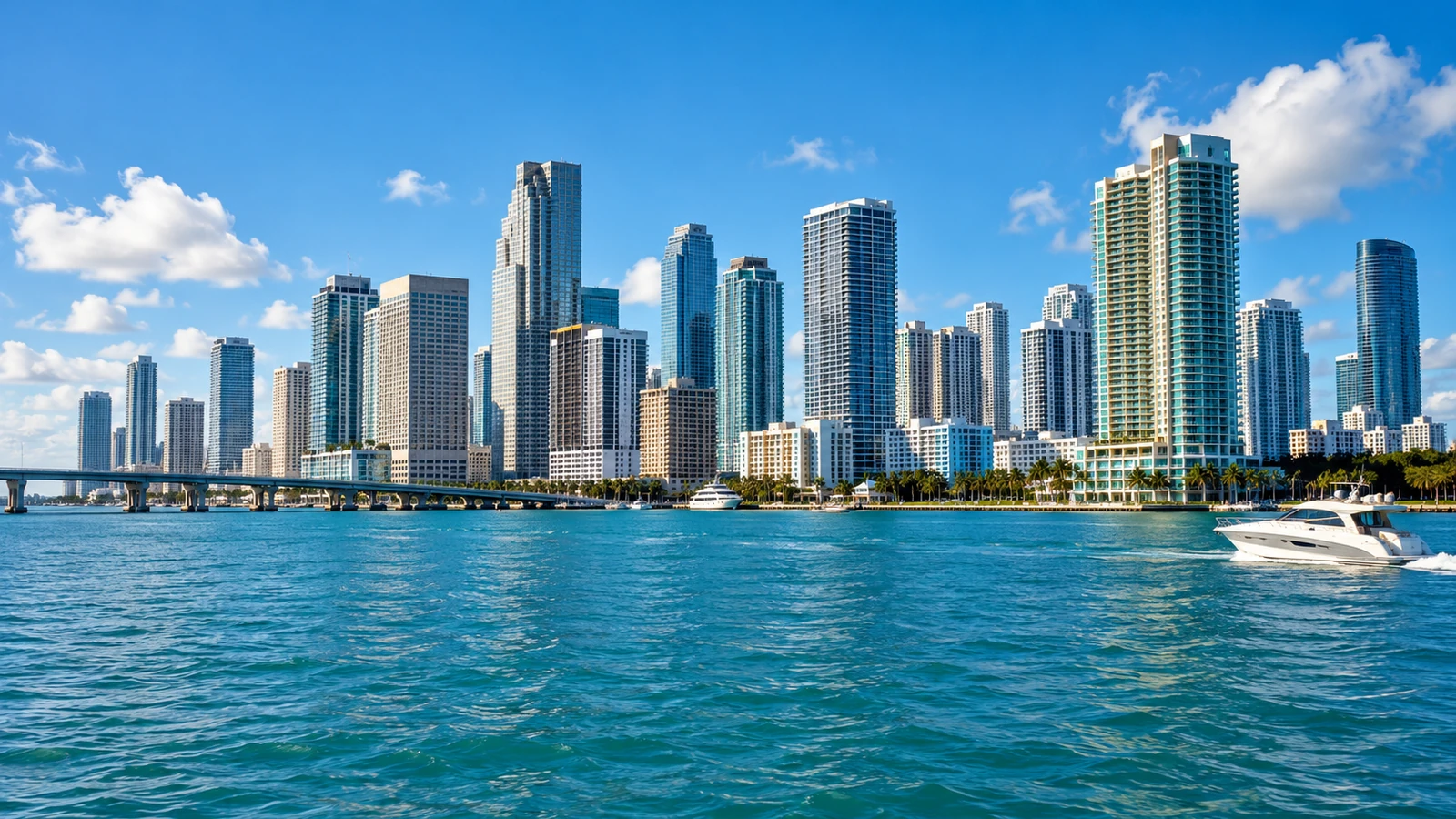 Miami desde la bahía de Biscayne Miami desde la bahía de Biscayne