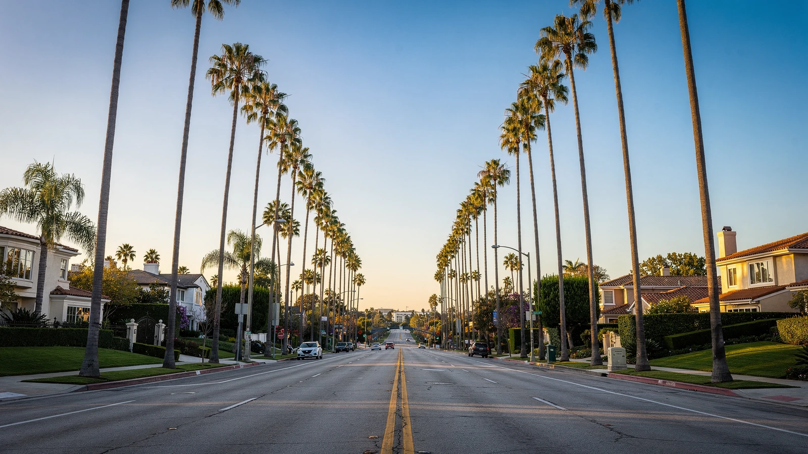Bulevar de palmeras en Beverly Hills