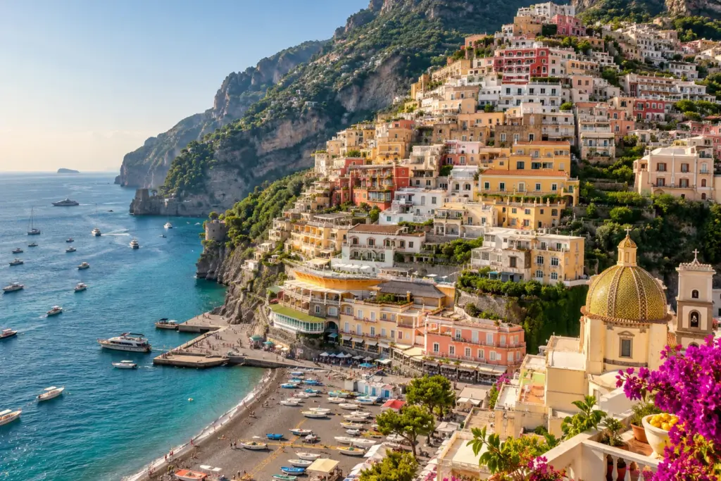 Positano y sus casas de colores sobre el mar, Costa Amalfitana