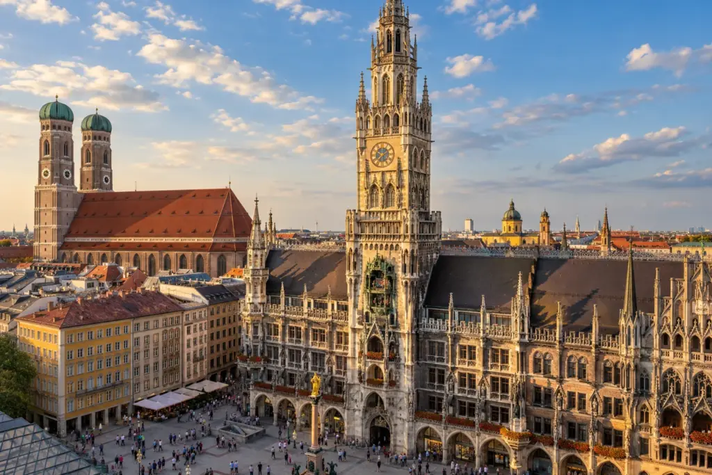 Ayuntamiento de estilo neogótico en la Marienplatz de Múnich.