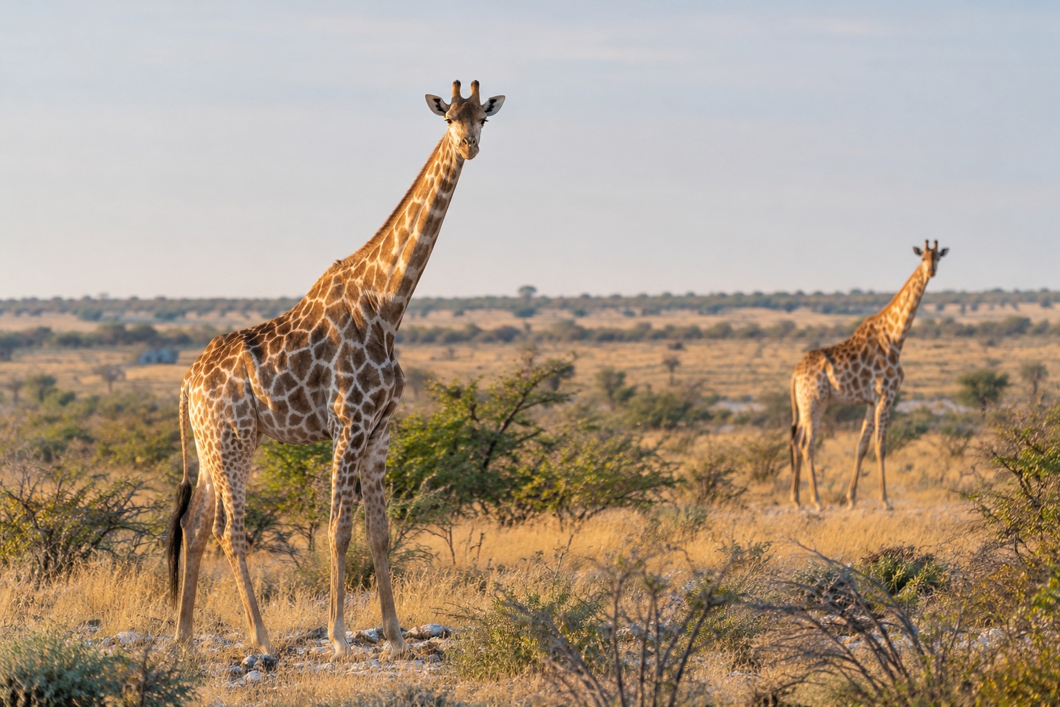Jirafas en la sabana de Etosha - Namibia Express