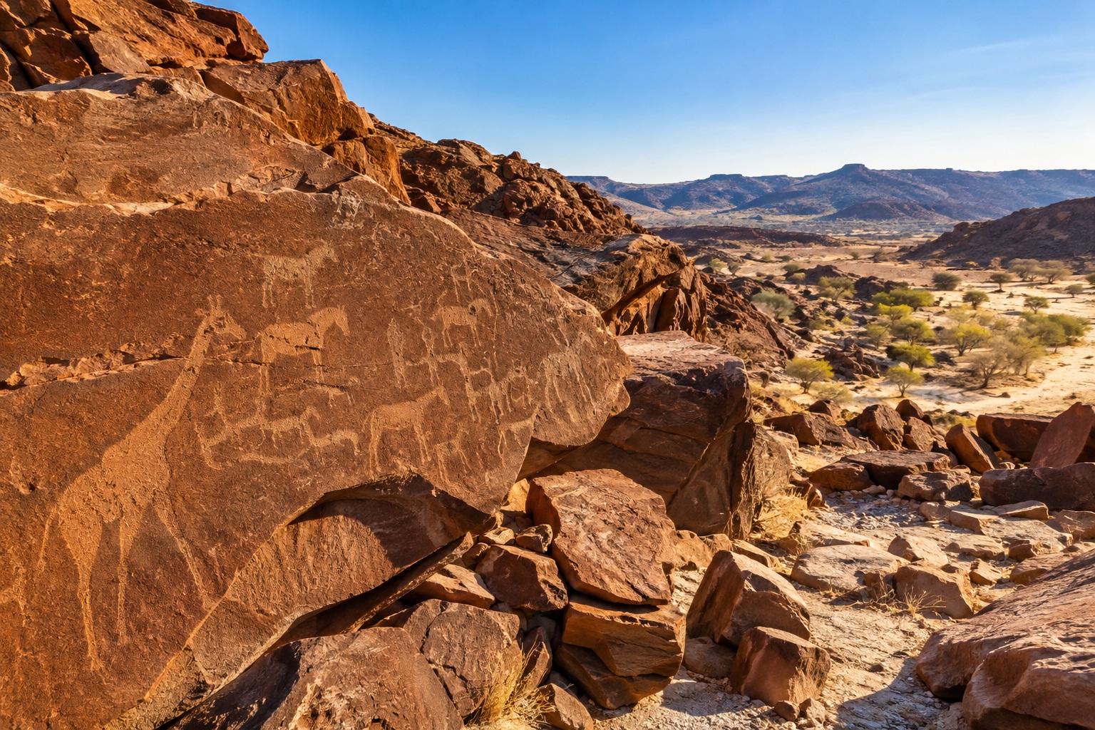 Paisaje rocoso y arte rupestre de Twyfelfontein - Namibia Express