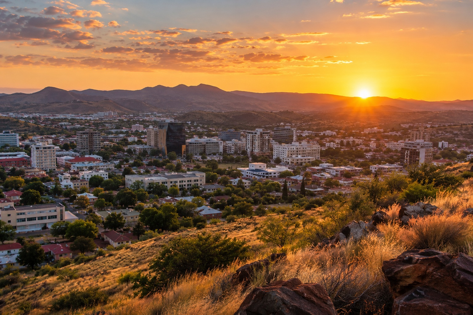 Windhoek y sus colinas