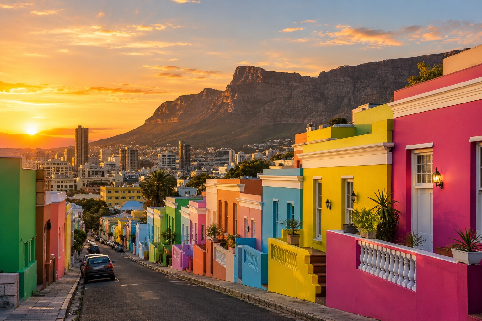 Casas de colores de Bo-Kaap en Ciudad del Cabo