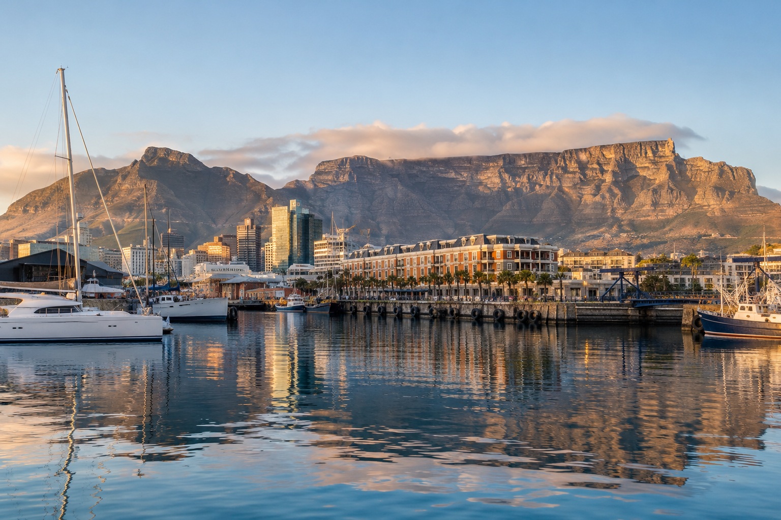 Montaña de la Mesa desde el puerto de Ciudad del Cabo