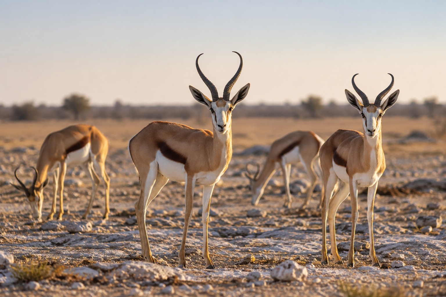 Antílopes saltarines en Etosha - Scenic Namibia