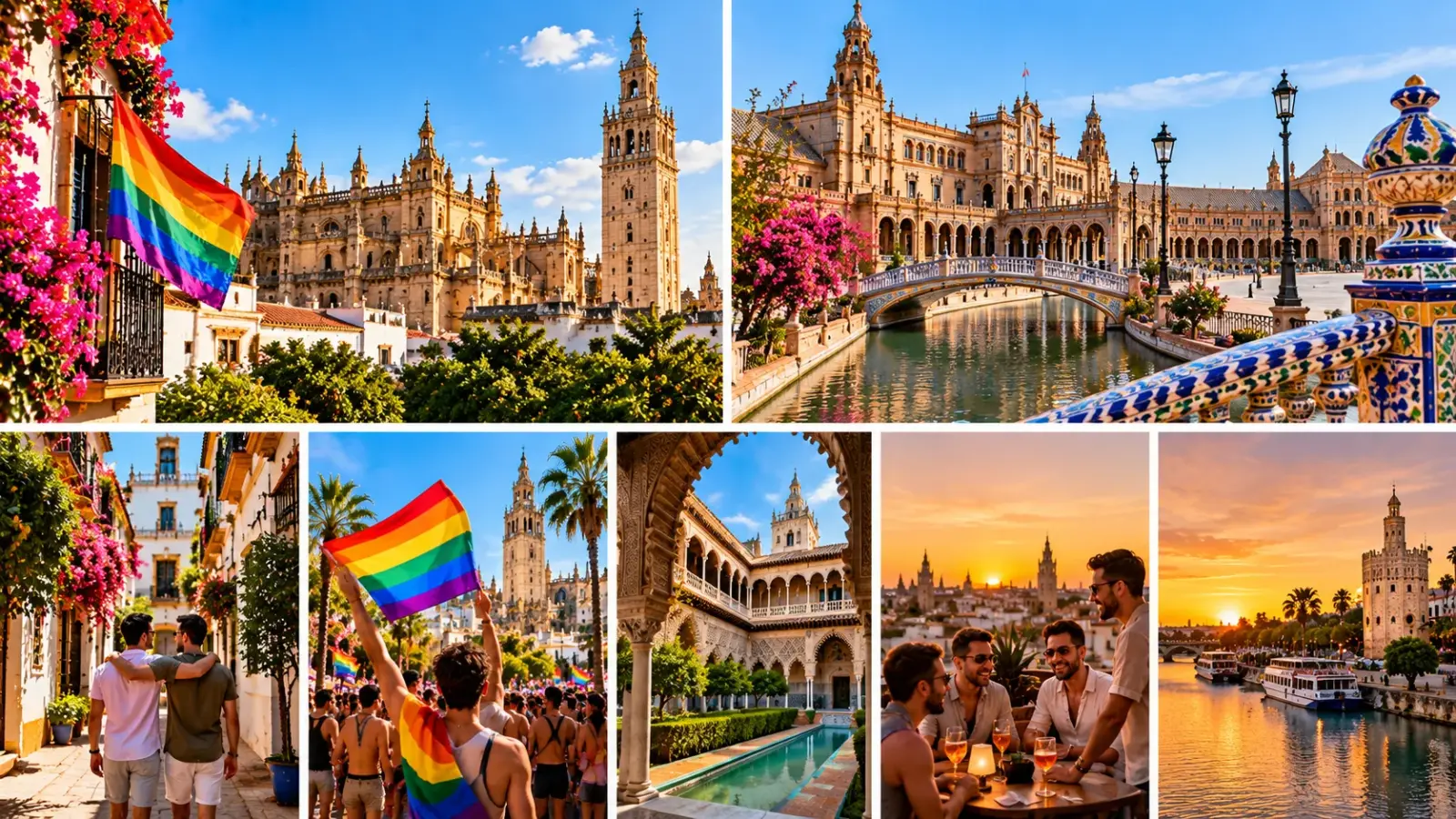 Sevilla LGBTQ+ friendly: Giralda, Plaza de España, Real Alcázar y Torre del Oro