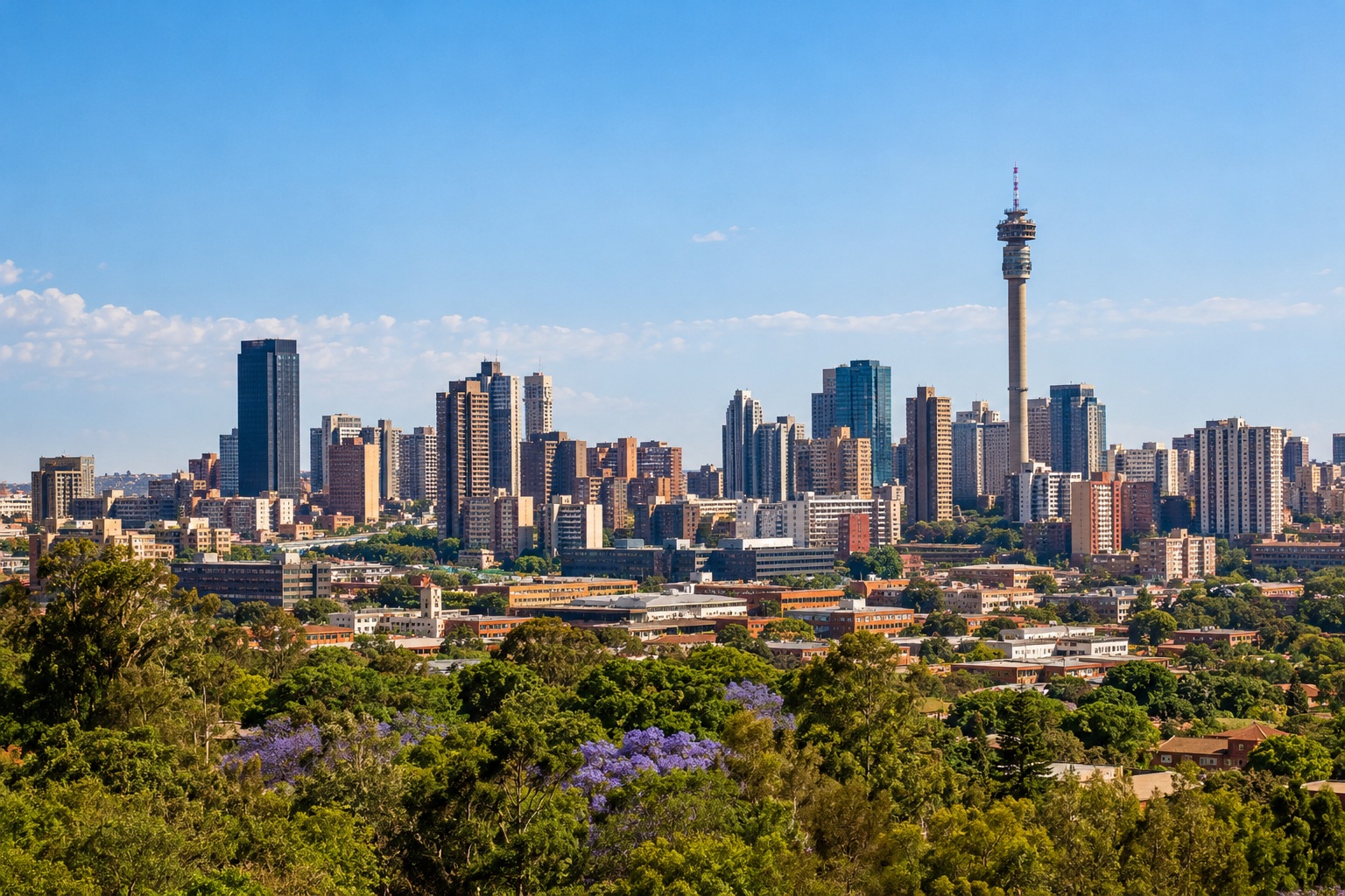 Panorámica urbana de Johannesburgo