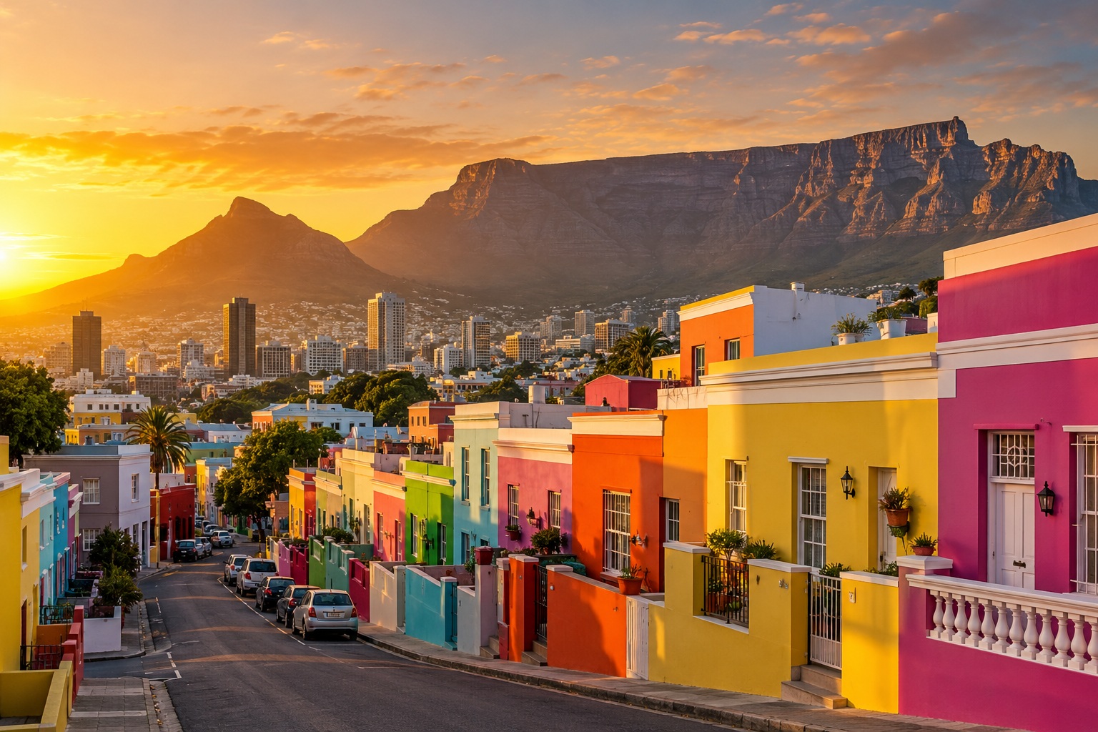 Casas de colores de Bo-Kaap en Ciudad del Cabo