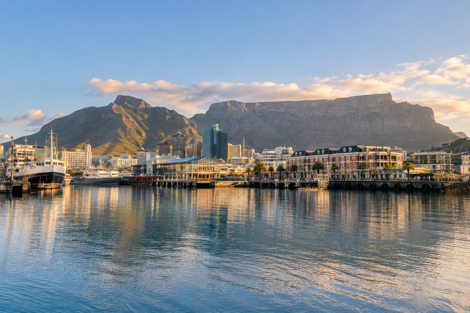 Montaña de la Mesa desde el puerto de Ciudad del Cabo