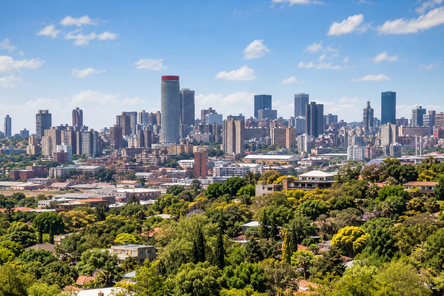 Panorámica urbana de Johannesburgo