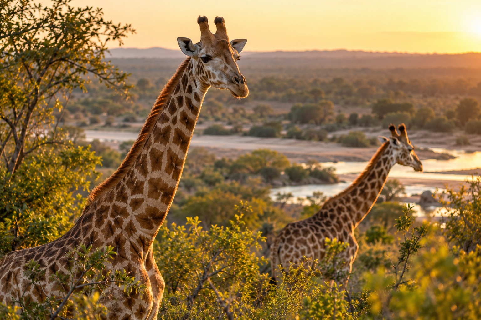 Jirafas en la sabana de Kruger