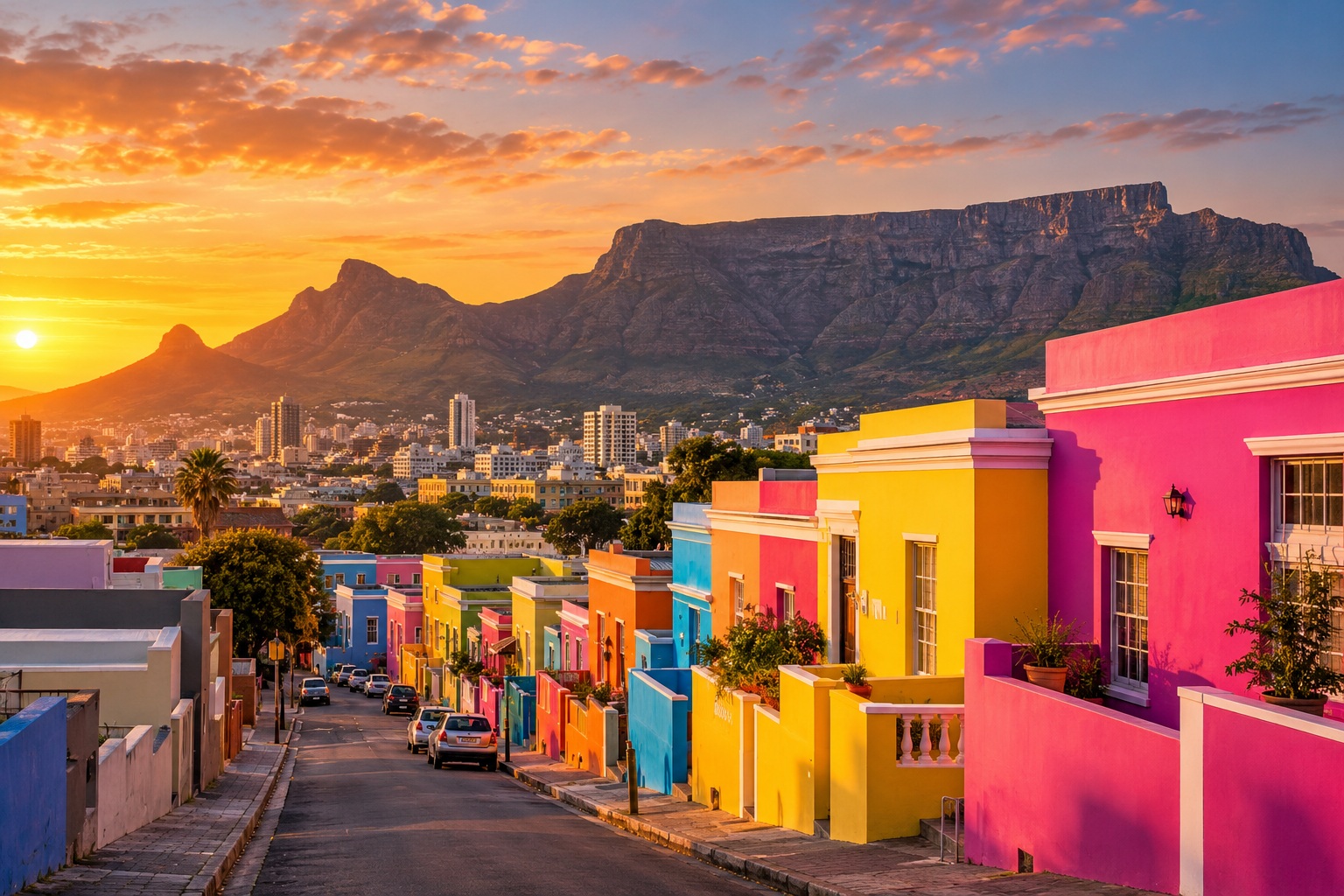 Casas de colores de Bo-Kaap en Ciudad del Cabo